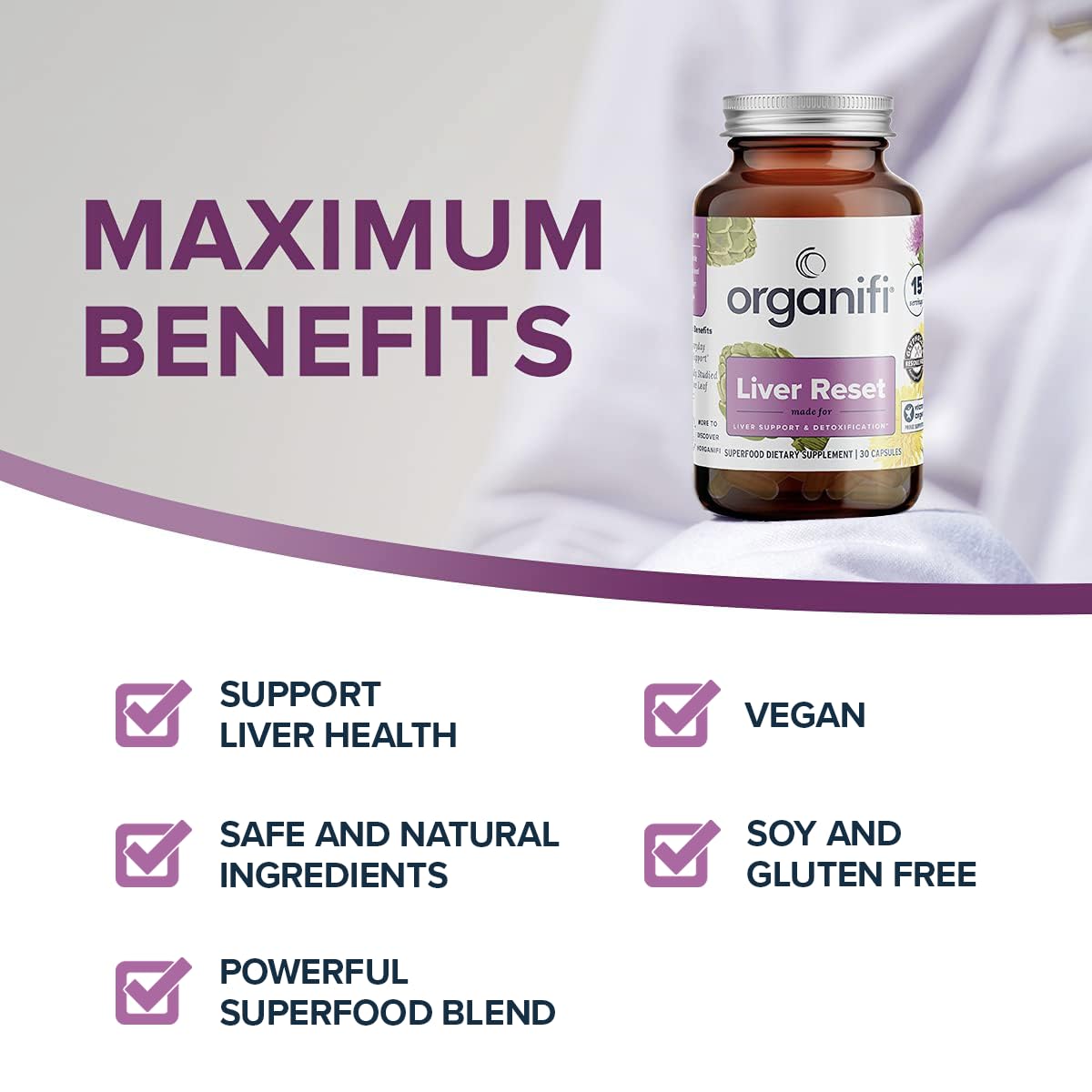 Organifi Liver Reset Capsules for Liver Support - 30 Capsules - image 4