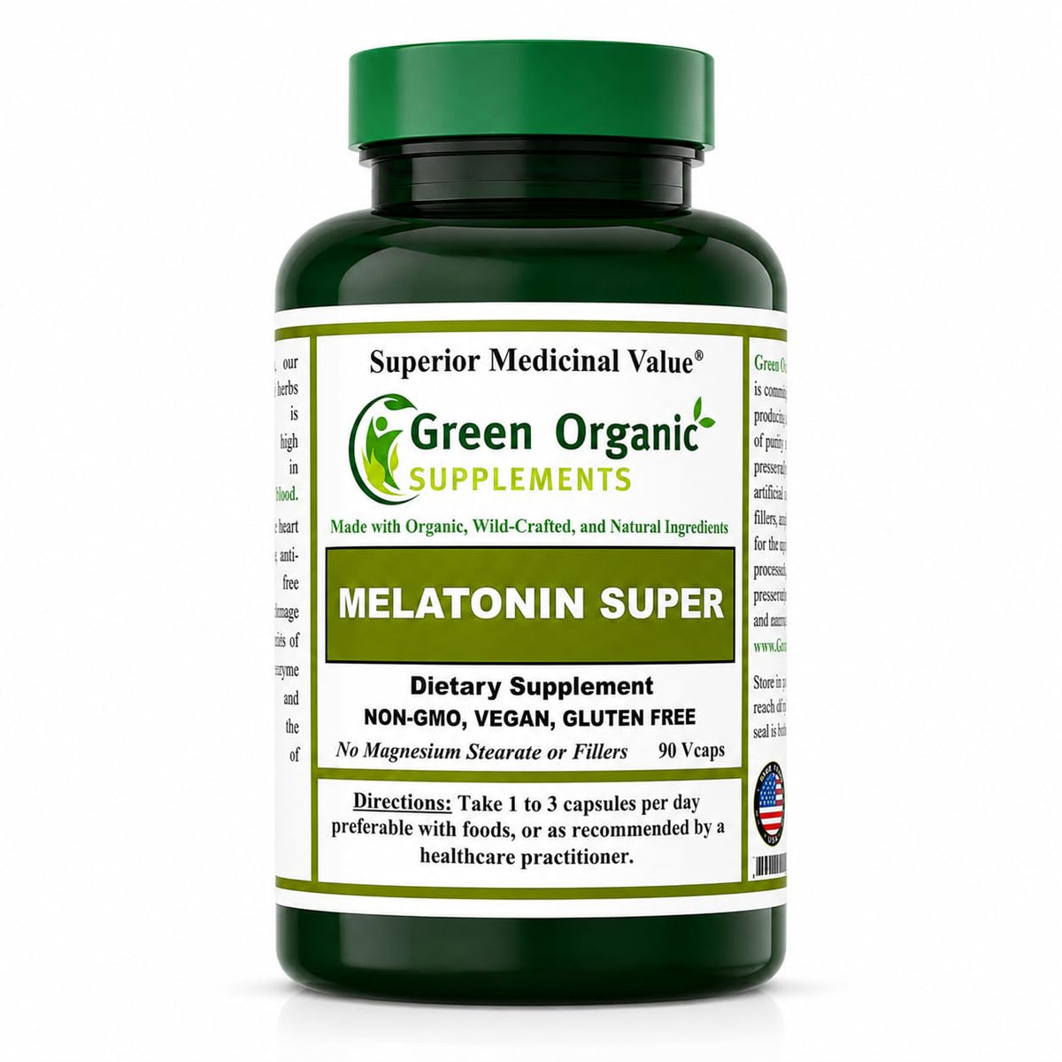Green Organic Supplements Melatonin Sleep Support - 90 Tablets