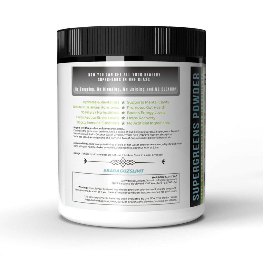 BARAGUZ SLIMT Green Superfoods Powder with Digestive Enzymes - 30 Servings - image 3