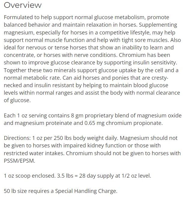Quiessence Magnesium Chromium Pellets for Horses - 5 Pounds - image 2