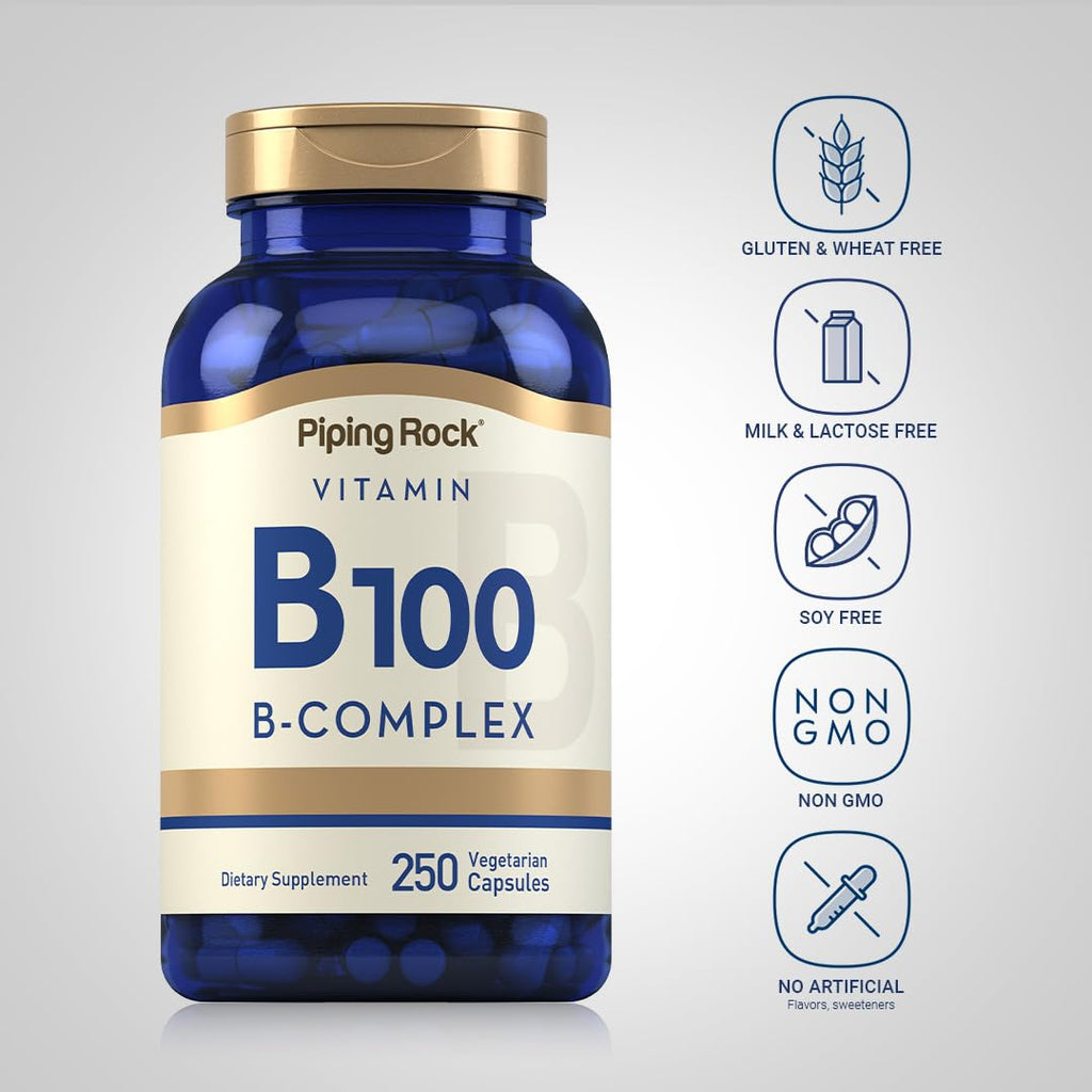 Piping Rock B100 Complex Vitamins - 250 Capsules - image 3