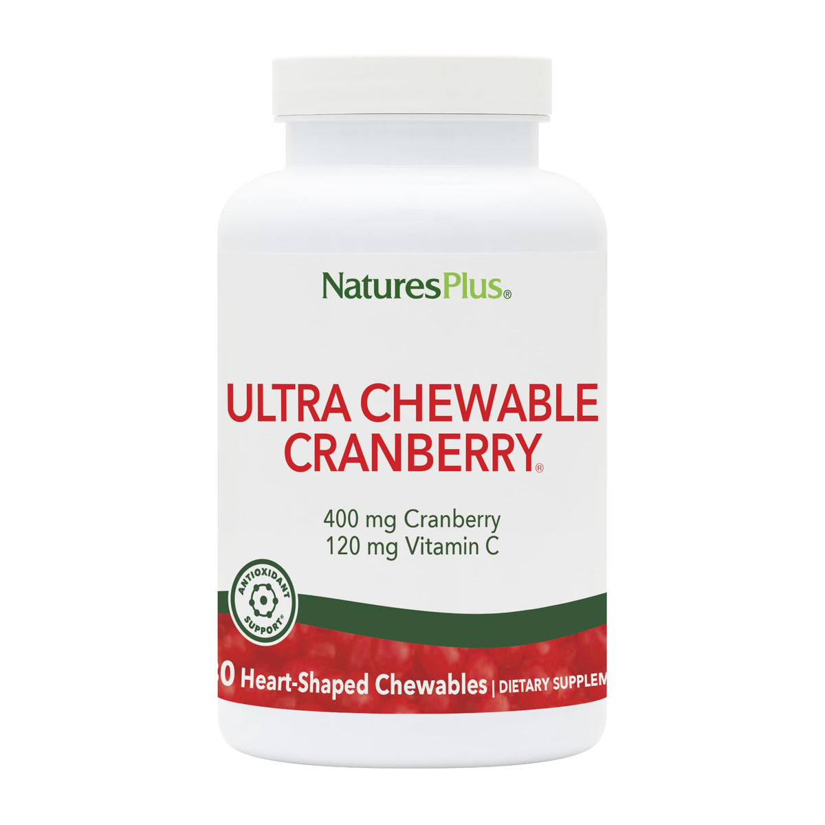 NaturesPlus Ultra Chewable Cranberry for Urinary Tract - 180 Tablets