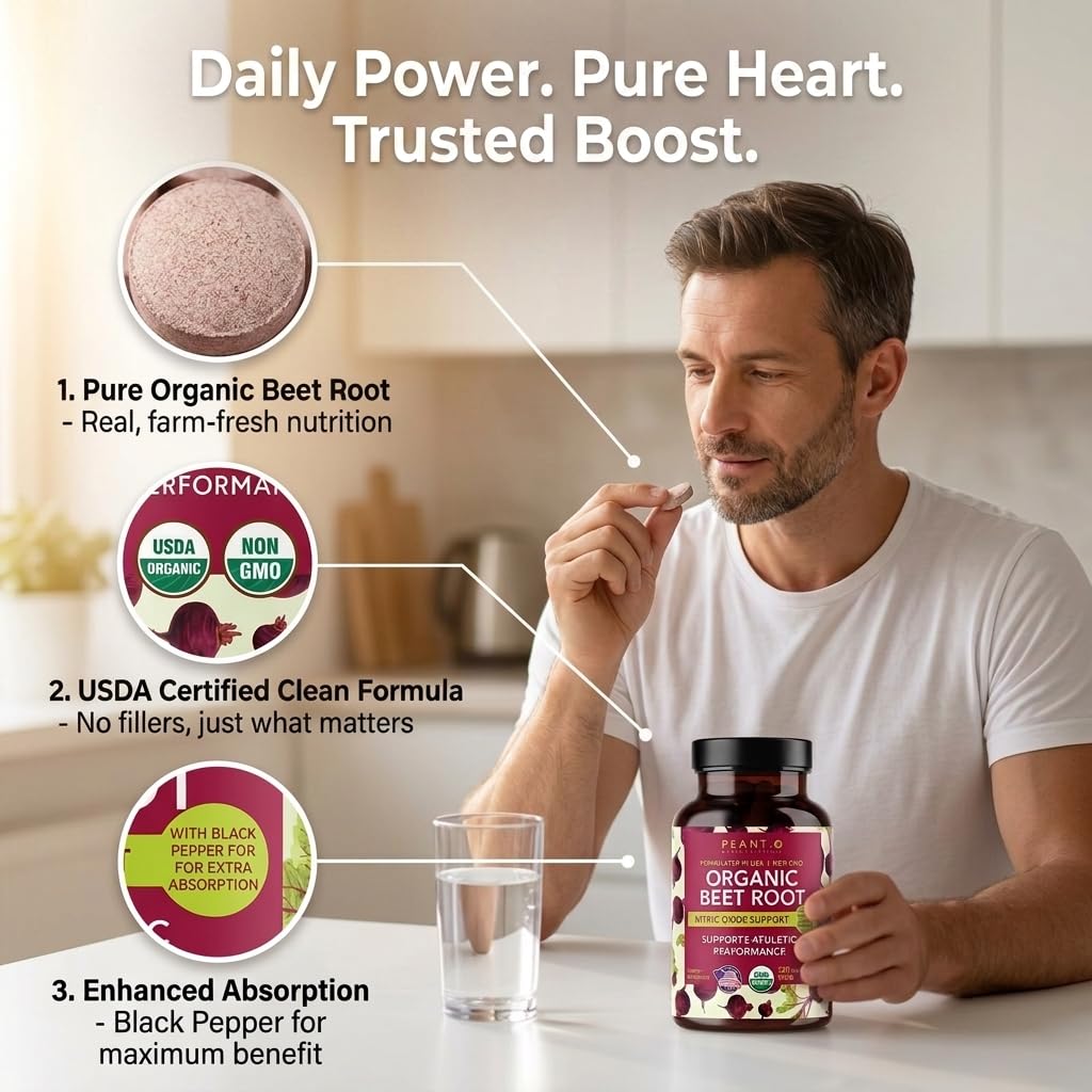PLANT.O NUTRITION Organic Beet Root Capsules 1350mg - 120 Tablets - image 6