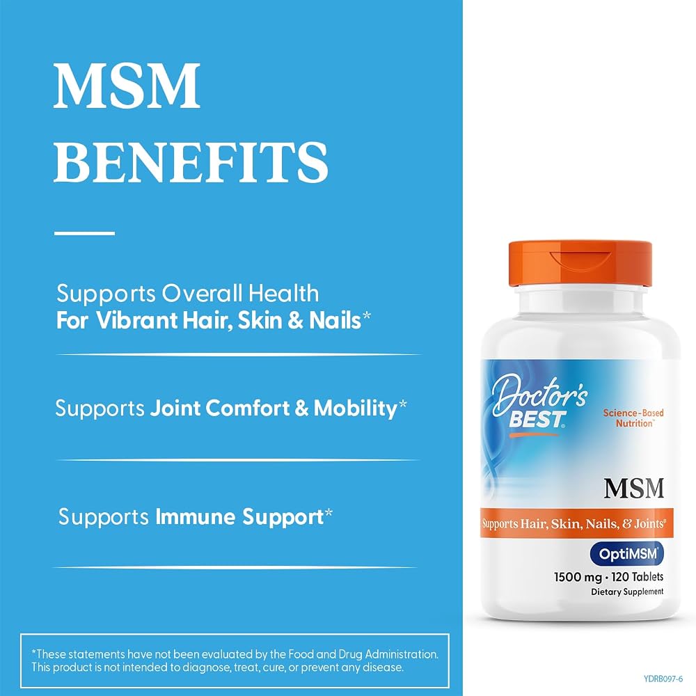Doctor's BEST MSM 1500mg Supplement for Skin & Joints - 120 Tablets - image 2