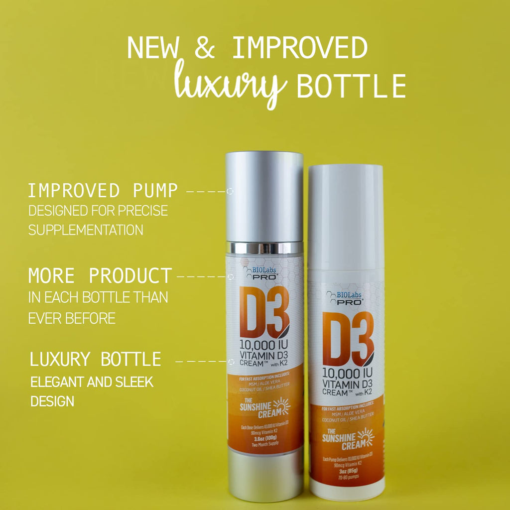 BIOLABS PRO Vitamin D3 10000IU Cream with Vitamin K2 - 3.6 oz - image 4