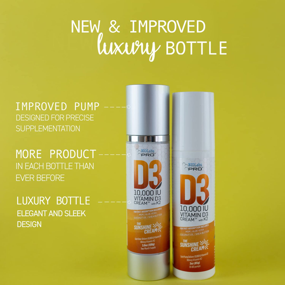 BIOLABS PRO Vitamin D3 10000IU Cream with Vitamin K2 - 3.6 oz - image 4