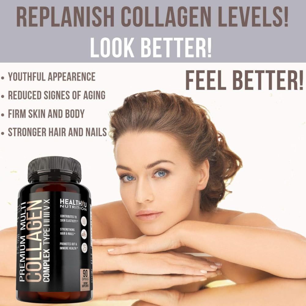 HEALTHYU NUTRITION Multi Collagen Peptides Types I II III V X - 90 Capsules - image 6