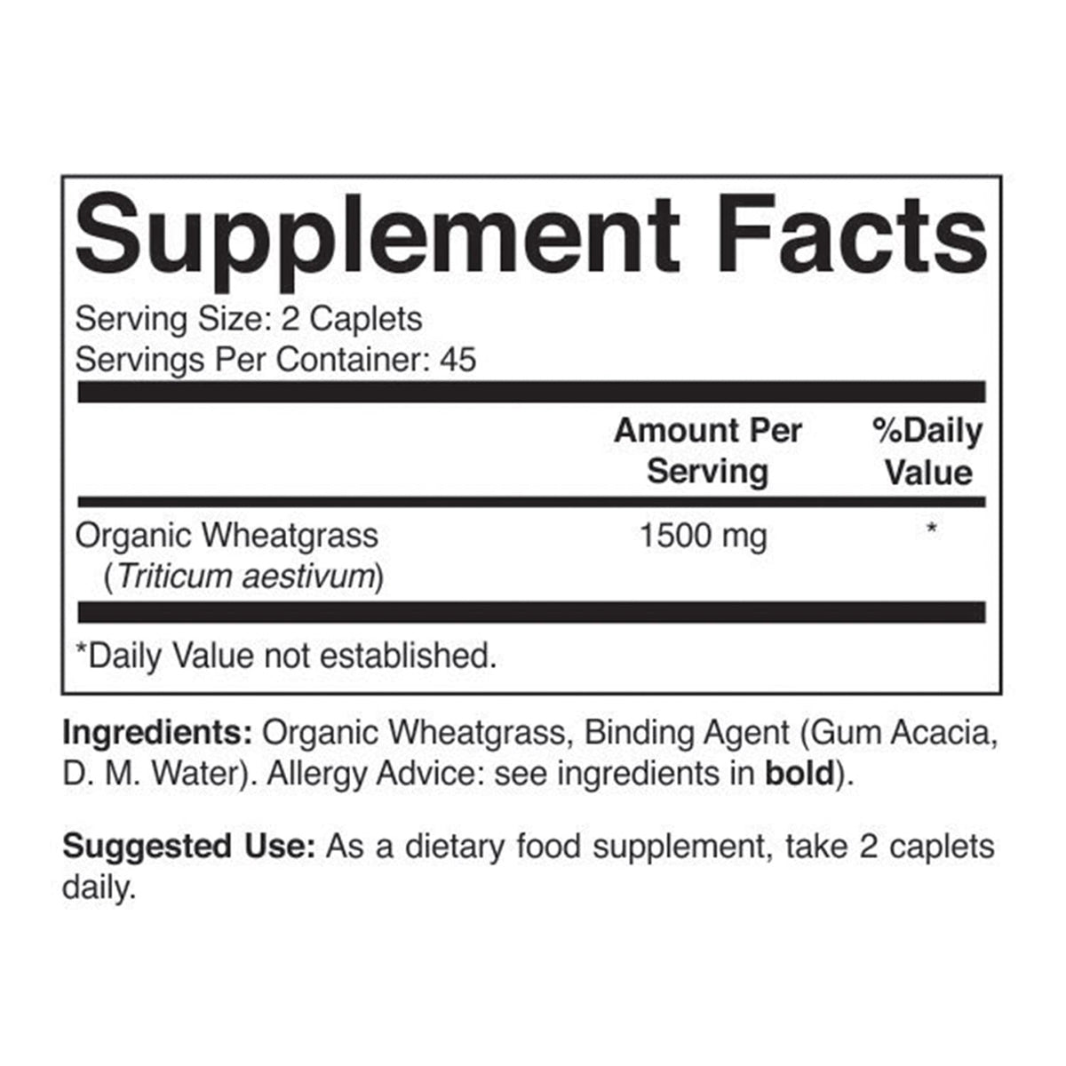 Brieofood Organic Wheatgrass 1500mg - 90 Vegetarian Tablets - image 3