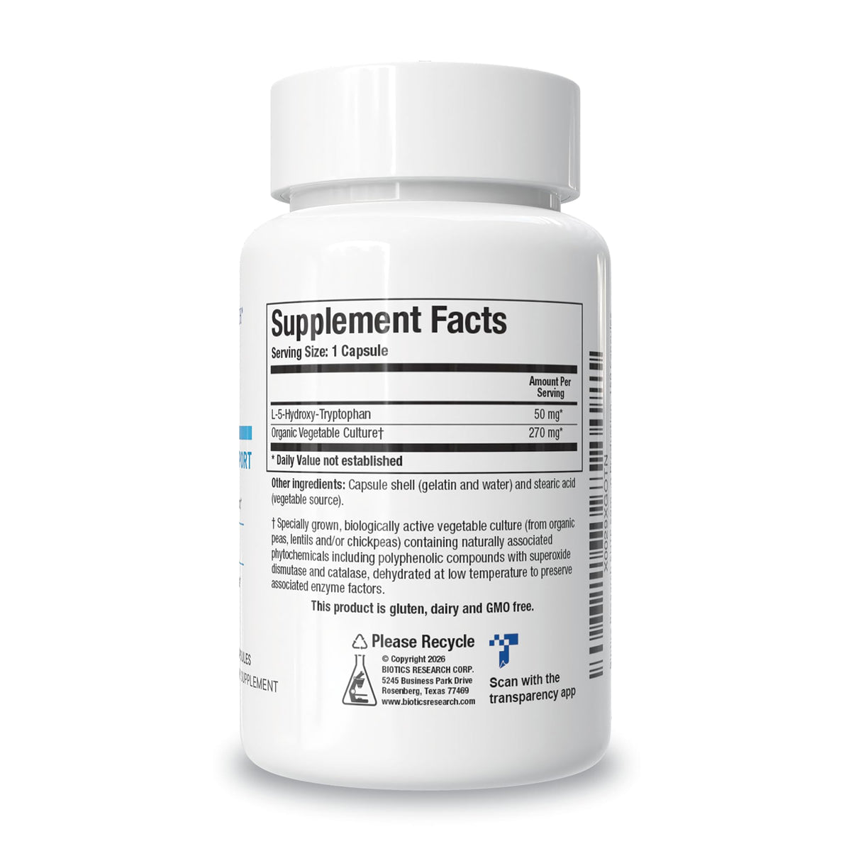 BIOTICS RESEARCH 5-HTP 50mg Capsules for Mood Support - 150 Capsules - image 2