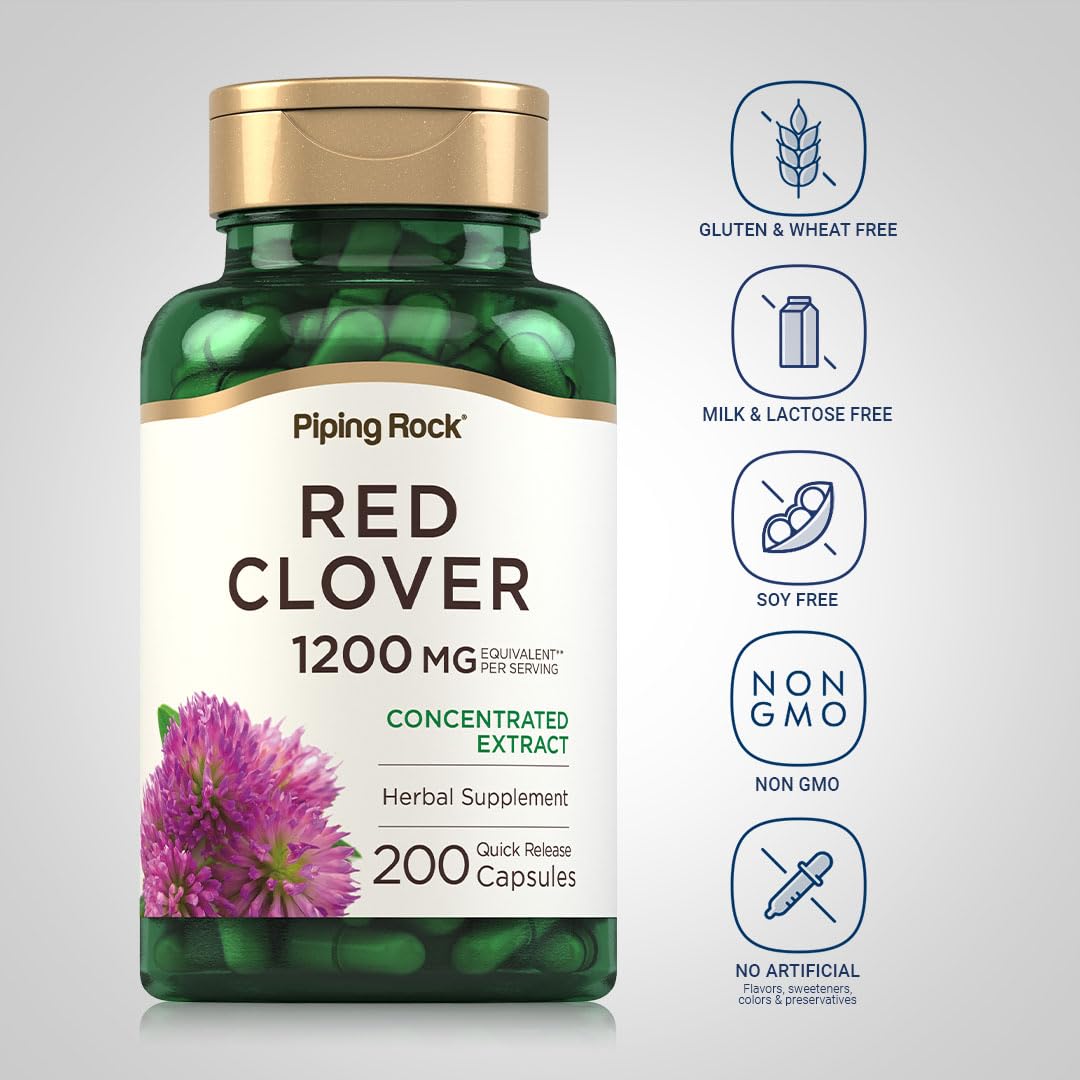 Piping Rock Red Clover Supplement - 200 Capsules - image 3
