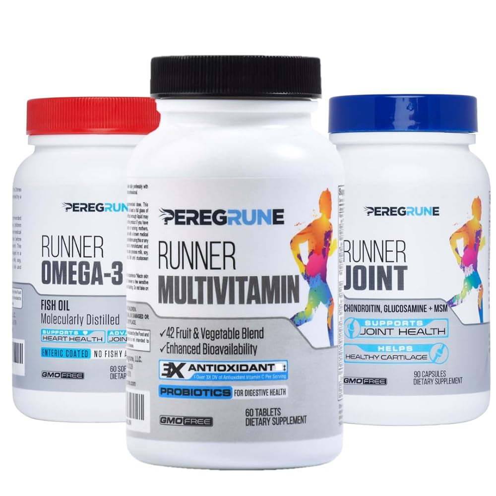 PEREGRUNE Runner Multivitamin with Omega-3 Fish Oil & Joint Support - 3-Pack