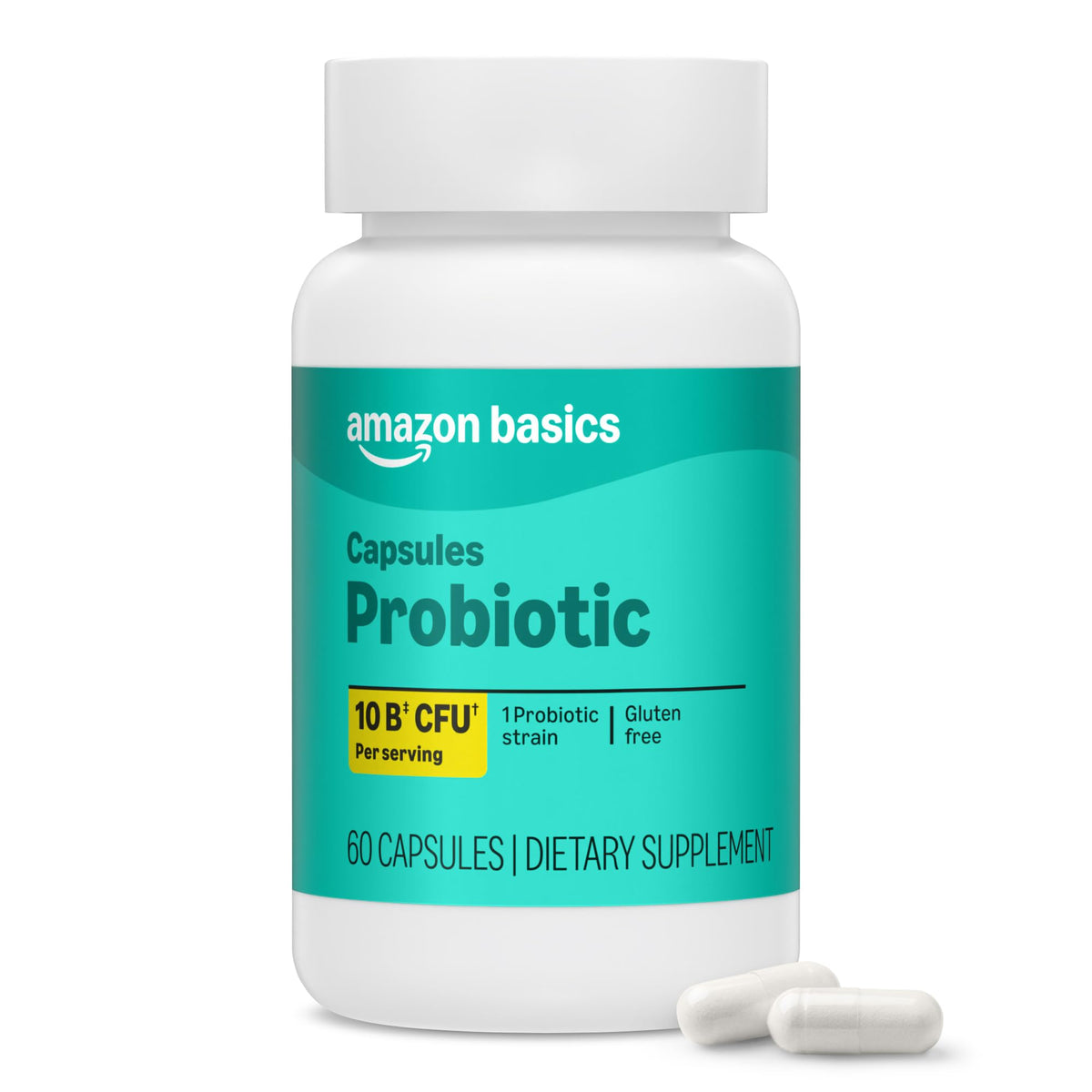 Amazon Basics Daily Probiotic 10 Billion CFU - 60 Capsules