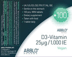 ABBLO Vegan D3 Vitamin 1000 IU - 100 Tablets - image 6