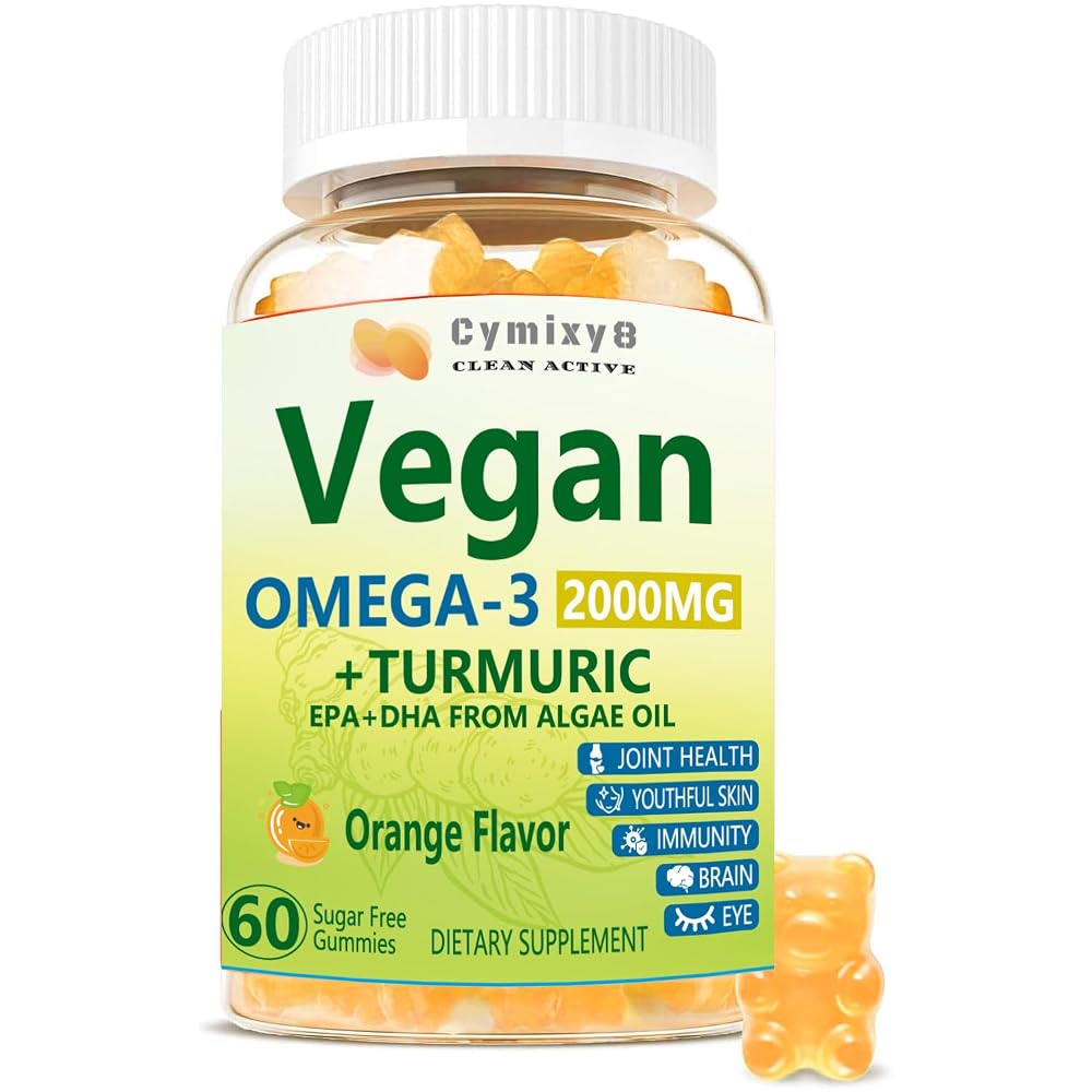 Cymixy8 Vegan Omega 3 & Turmeric Gummies - 60 Count