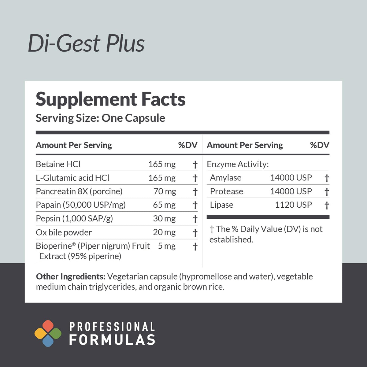 Professional Formulas Di-Gest Plus Digestive Enzyme - 90 Capsules - image 3