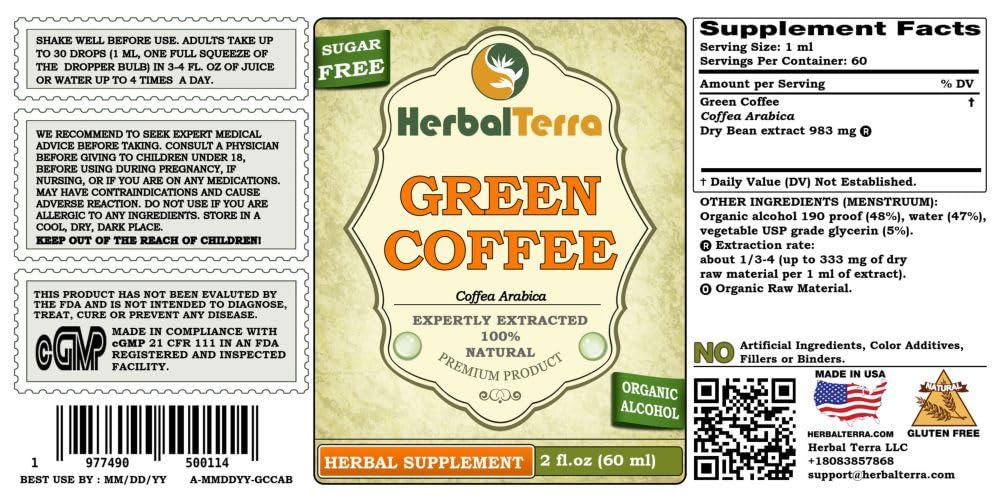 Herbal Terra LLC Green Coffee (Coffea Arabica) Tincture