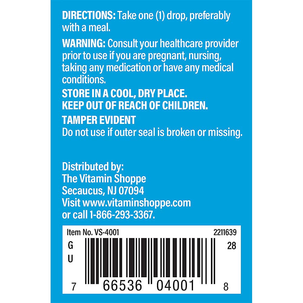 The Vitamin Shoppe Children's Vitamin D3 400 IU Liquid Drops - 1 oz - image 3