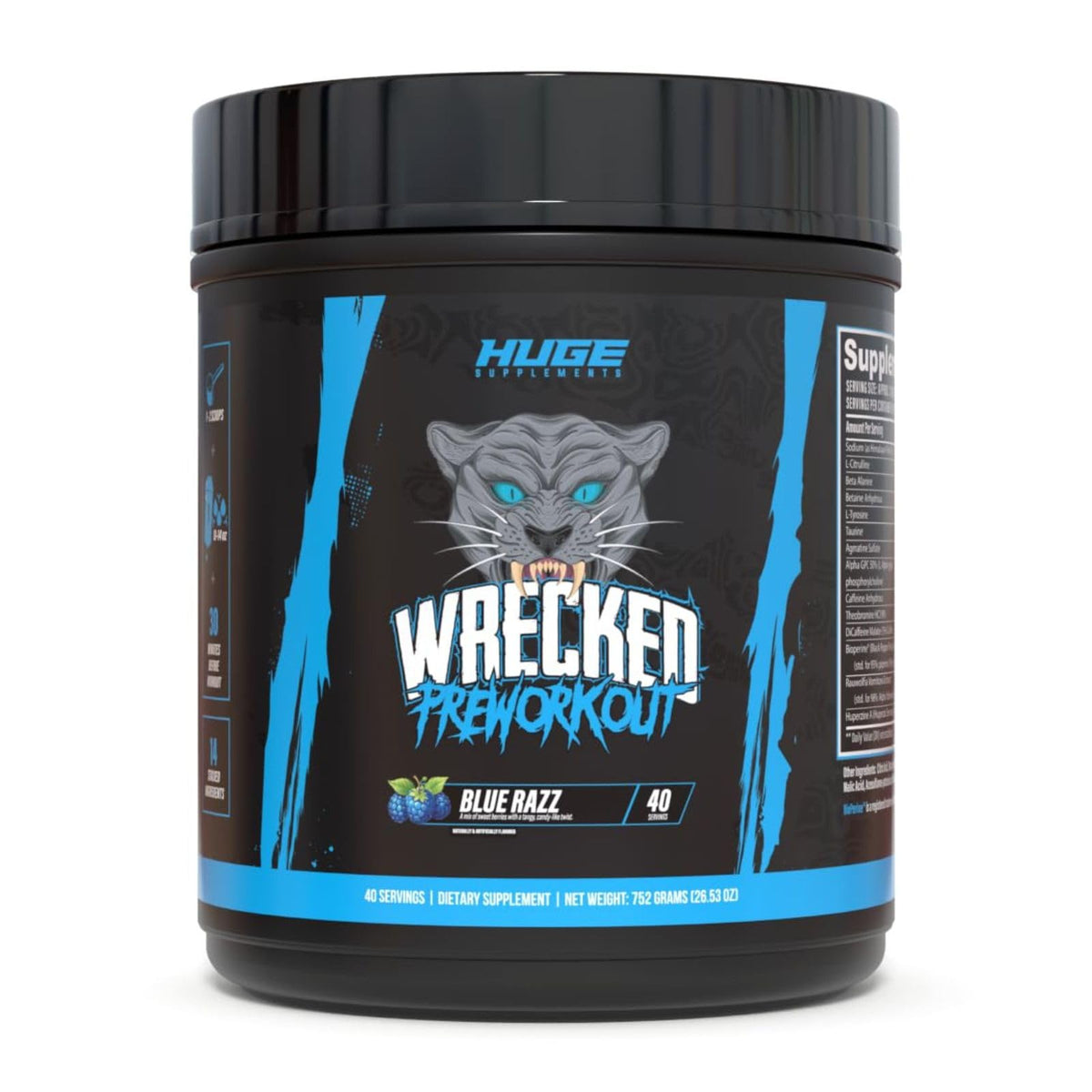 Huge Supplements Wrecked Pre Workout, Advanced Formula, Boosts