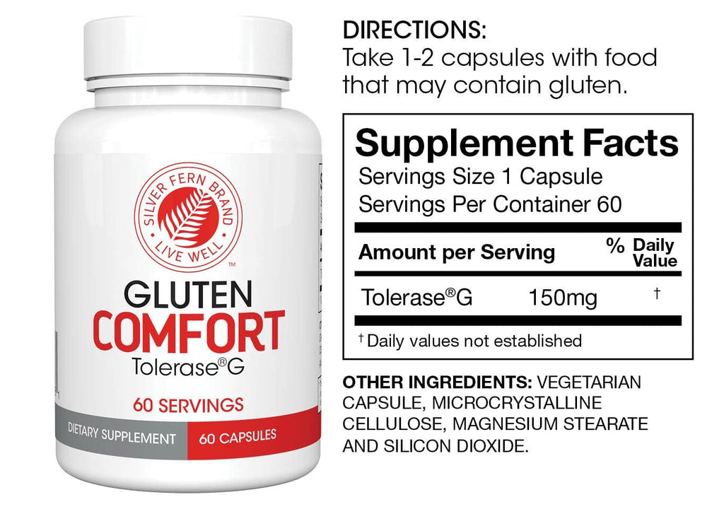 Silver Fern Gluten Comfort with Tolerase G - Digestive Enzyme Made