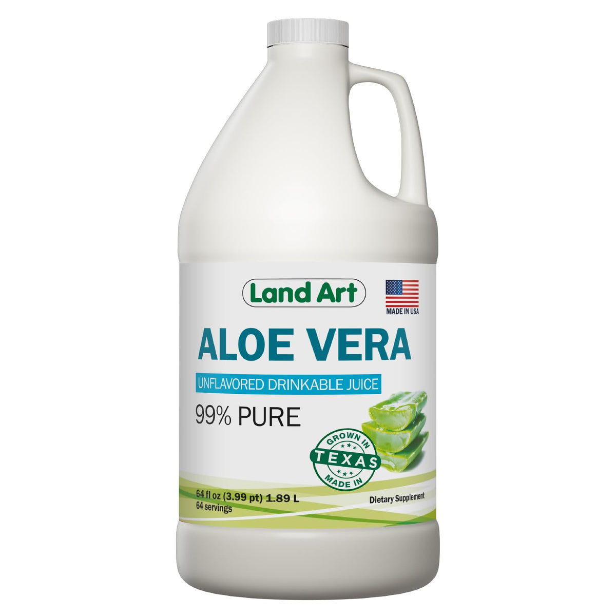 Land Art Pure Aloe Vera Juice - Cold-Processed - Inner Filet from