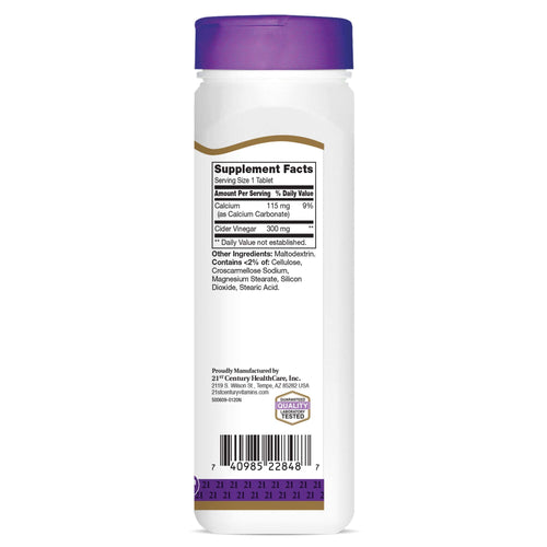 21st Century Apple Cider Vinegar 300mg - 500 Tablets - image 2