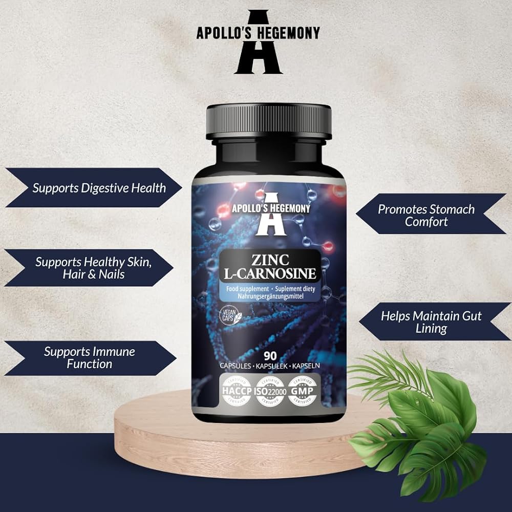 APOLLO'S HEGEMONY Zinc L-Carnosine 37.5 mg - 90 Vegan Capsules - image 3