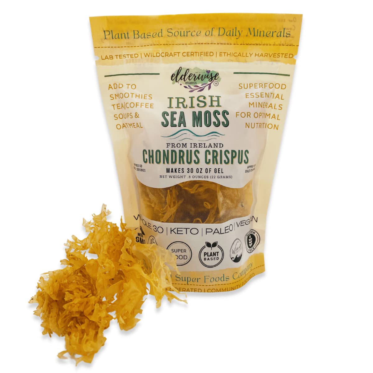 Elderwise Organics Irish Sea Moss Wildcrafted Raw - 1.23 oz - image 6