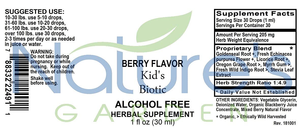 Nature's Garden Kid's BIOTIC Liquid Herbal Formula - 1 oz - image 2