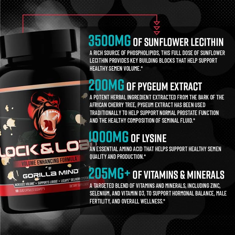 Gorilla Mind Lock & Load Male Fertility Support - 180 Capsules - image 3