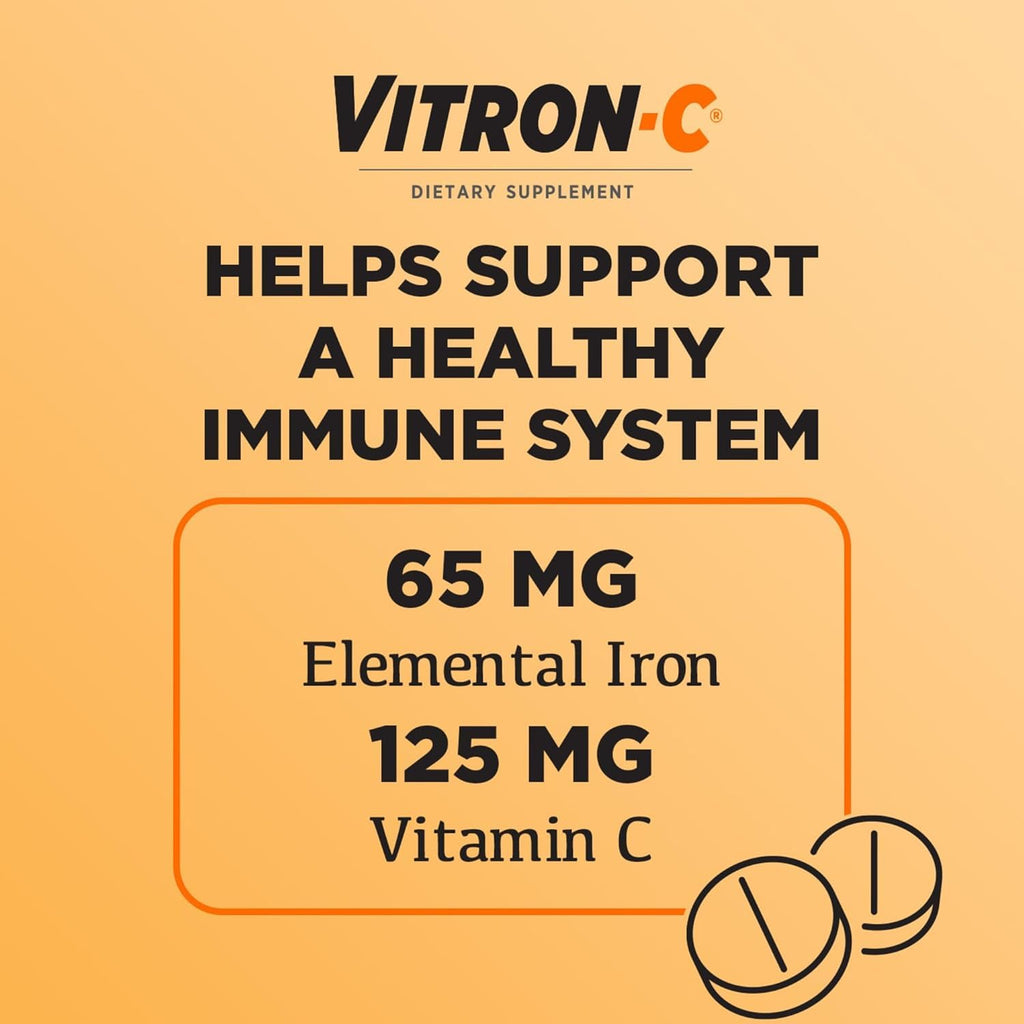 Vitron-C High Potency Iron Supplement Tablets - 120 Count - image 4