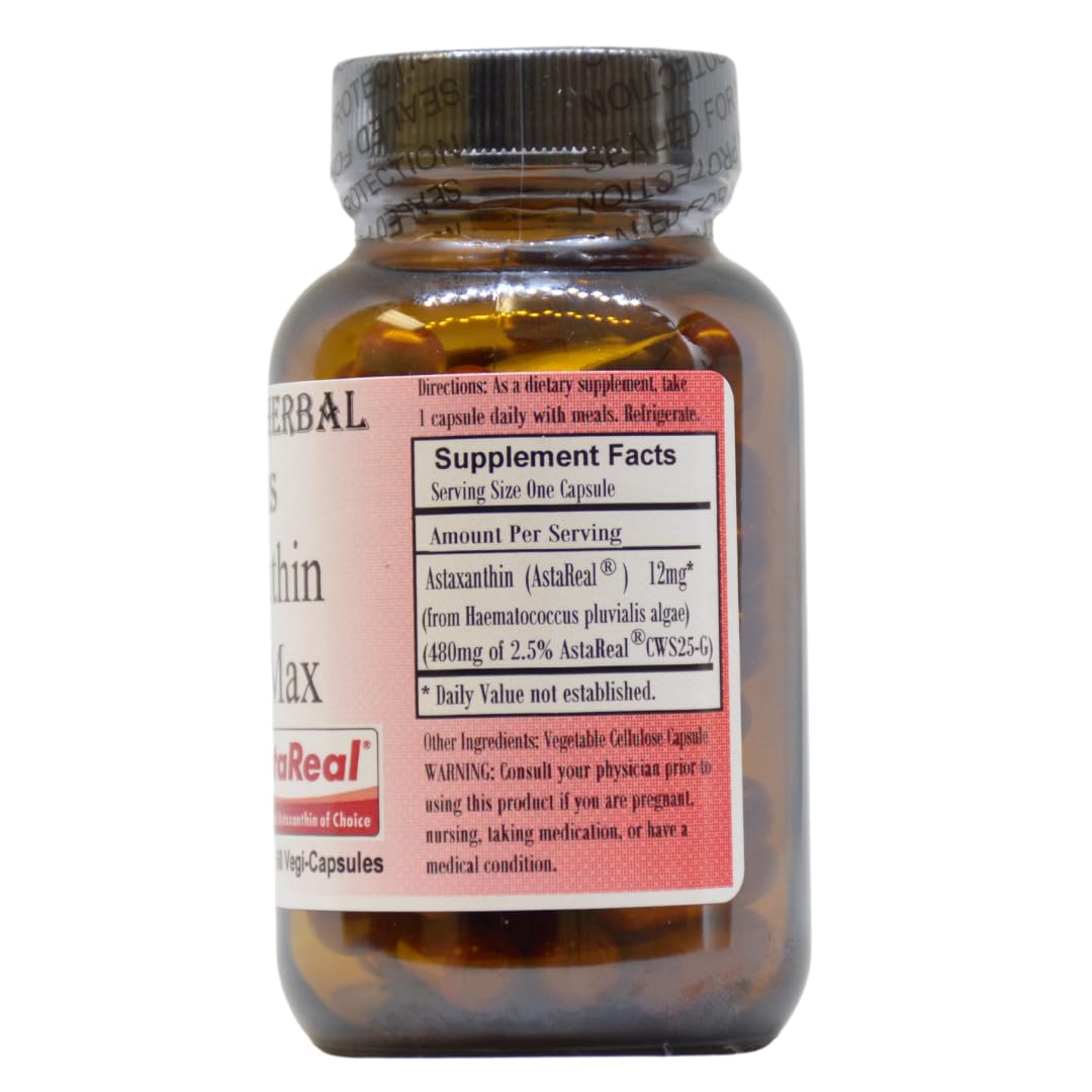 Barlowe's Herbal Elixirs AstaReal Astaxanthin 12mg - 60 Vegetarian Capsules - image 2
