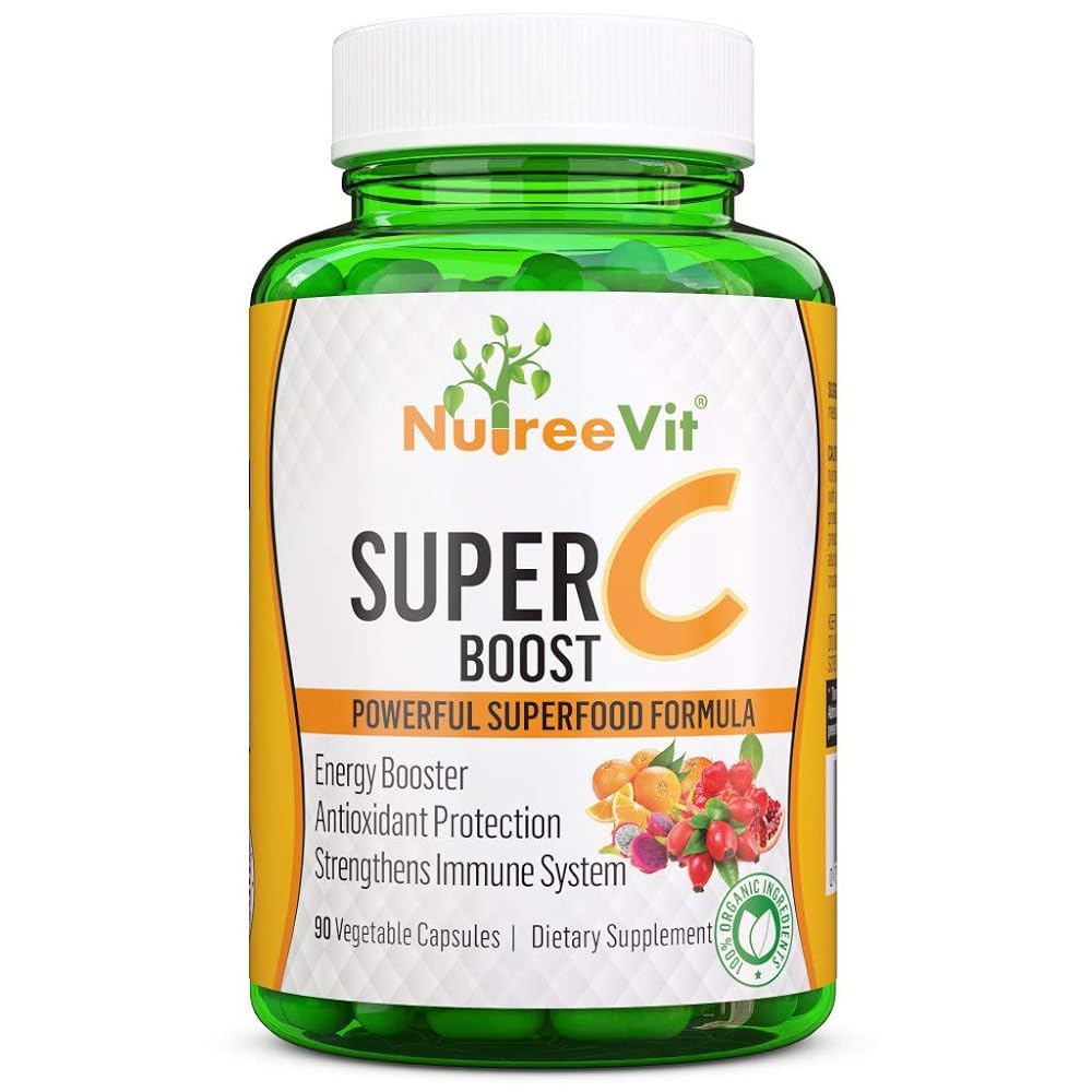 NutreeVit Organic Vitamin C Capsules Immune Support - 800 Count