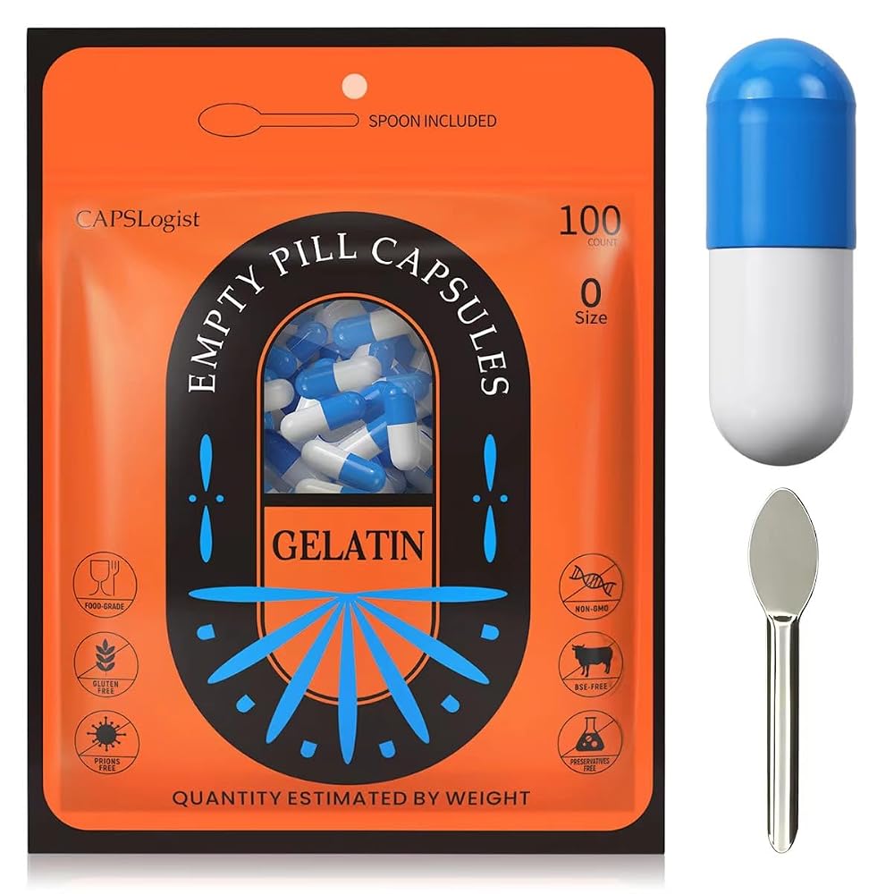 CAPSLogist Size 0 Gelatin Empty Capsules