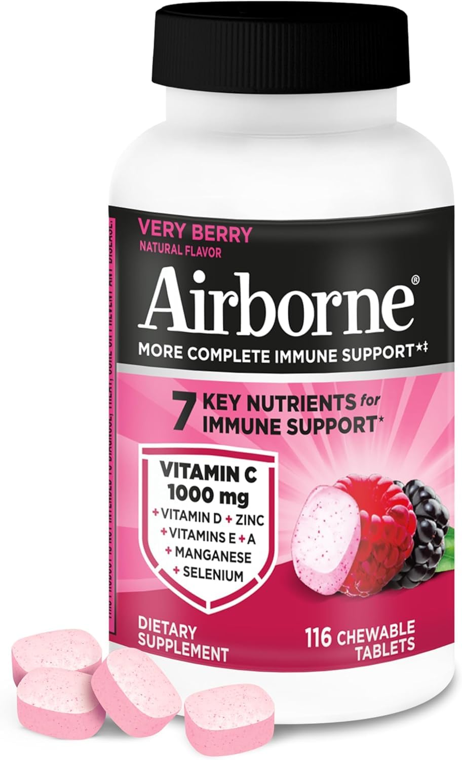 Airborne Vitamin C 1000mg + Zinc Immune Support - 232 Tablets - image 9