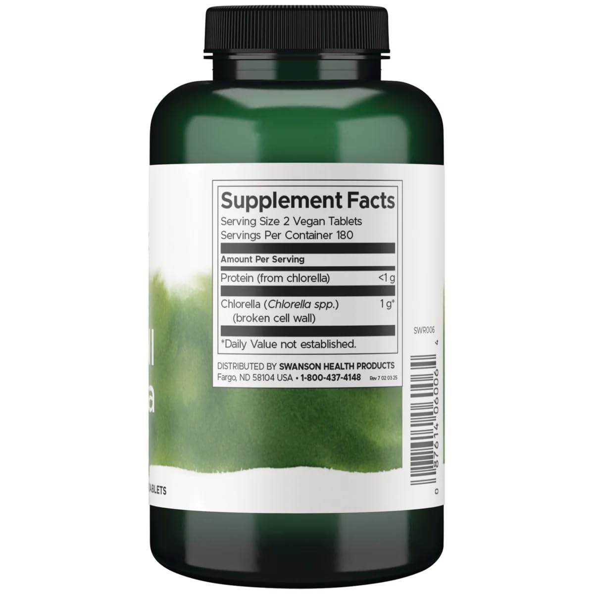 Swanson Broken Cell Wall Chlorella 500 mg - 720 Tablets - image 2