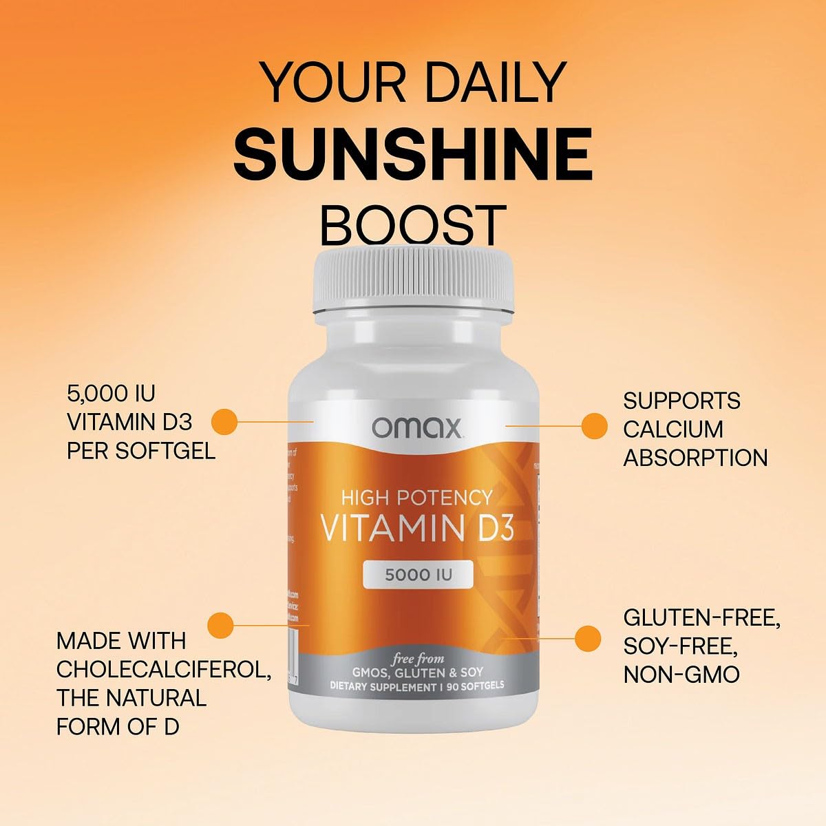 Omax3 Vitamin D3 5000 IU + Calcium