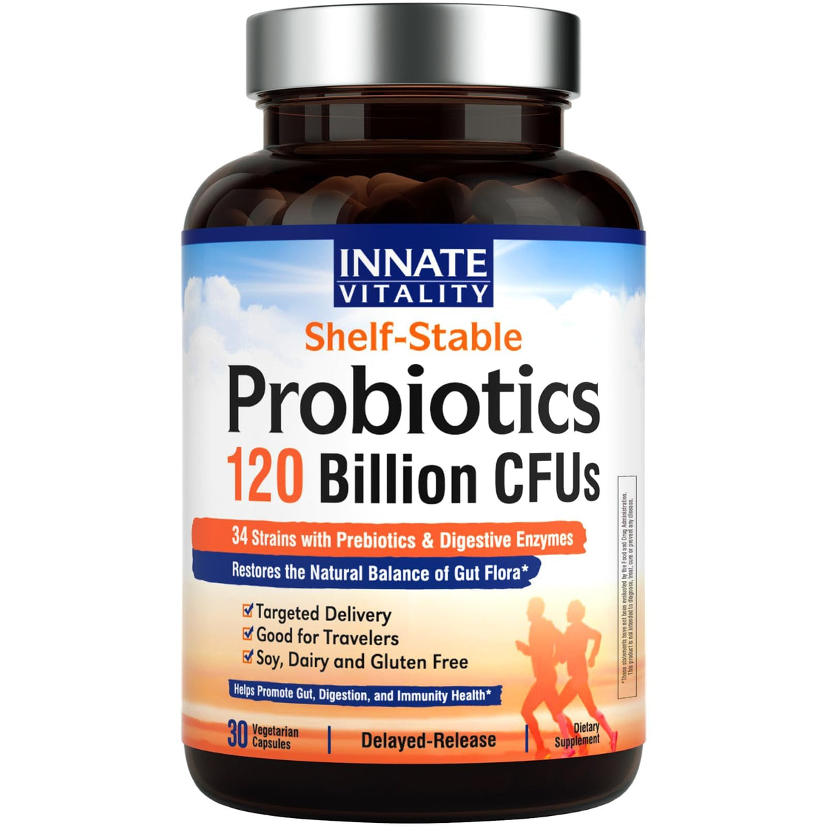 Innate Vitality Probiotics 120 Billion CFUs Digestive Health - 30 Capsules