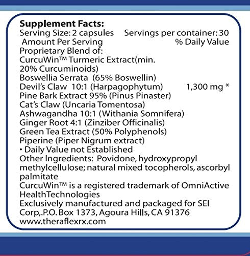 Theraflex RX Joint & Muscle Capsules with Curcuwin Turmeric - 60 Capsules - image 2