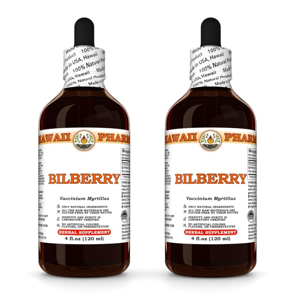 Hawaii Pharm Bilberry (Vaccinium myrtillus) Leaf Liquid Extract