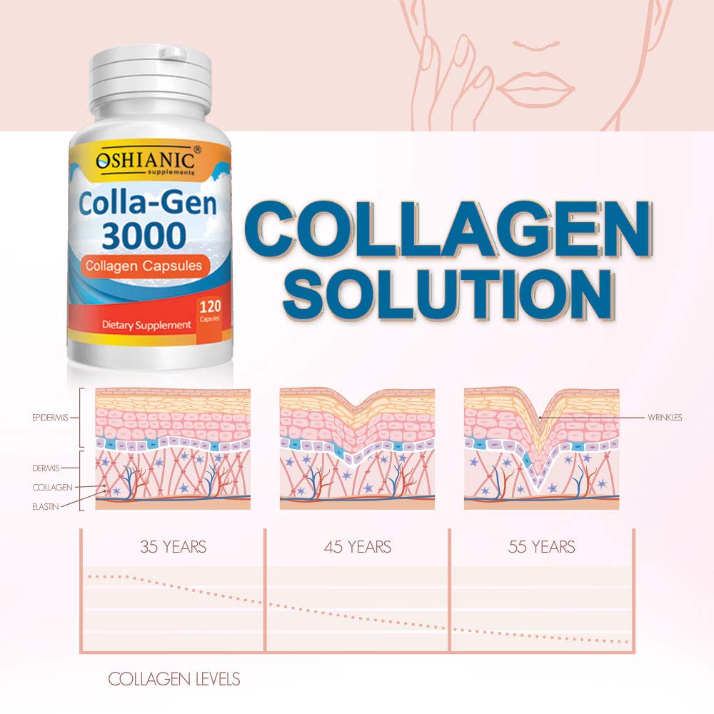 Oshianic Colla-Gen 3000 Collagen - 120 Capsules - image 6