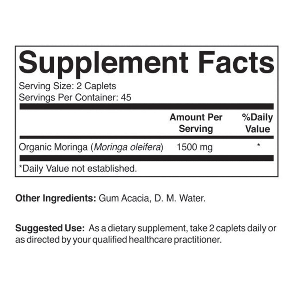 Brieofood Organic Moringa 1500mg - 90 Vegetarian Tablets - image 2