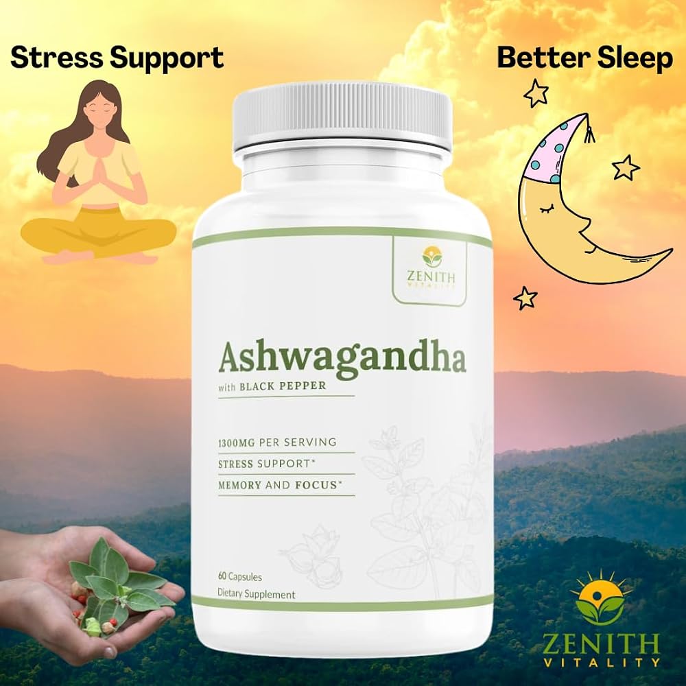 Zenith Vitality Ashwagandha 1300mg Stress Relief - 60 Capsules - image 7
