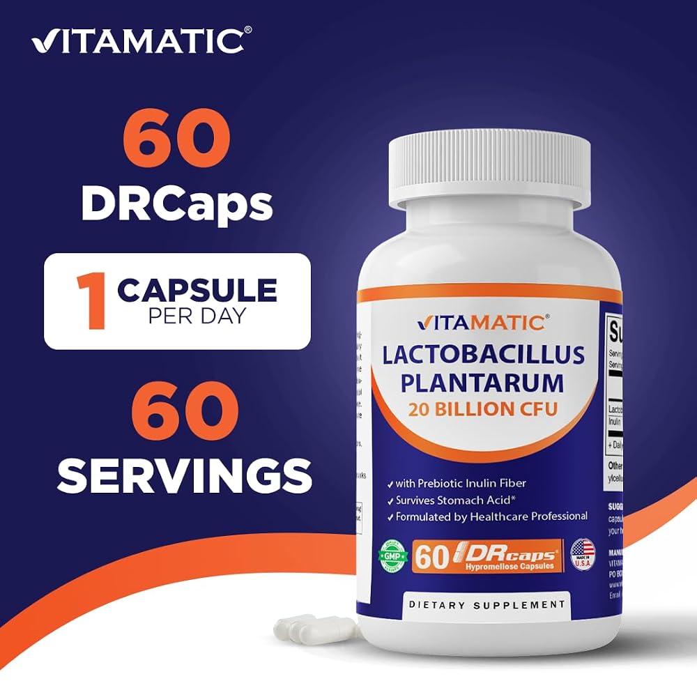 Vitamatic Lactobacillus Plantarum 20 Billion Digestive Support - 60 Capsules - image 3
