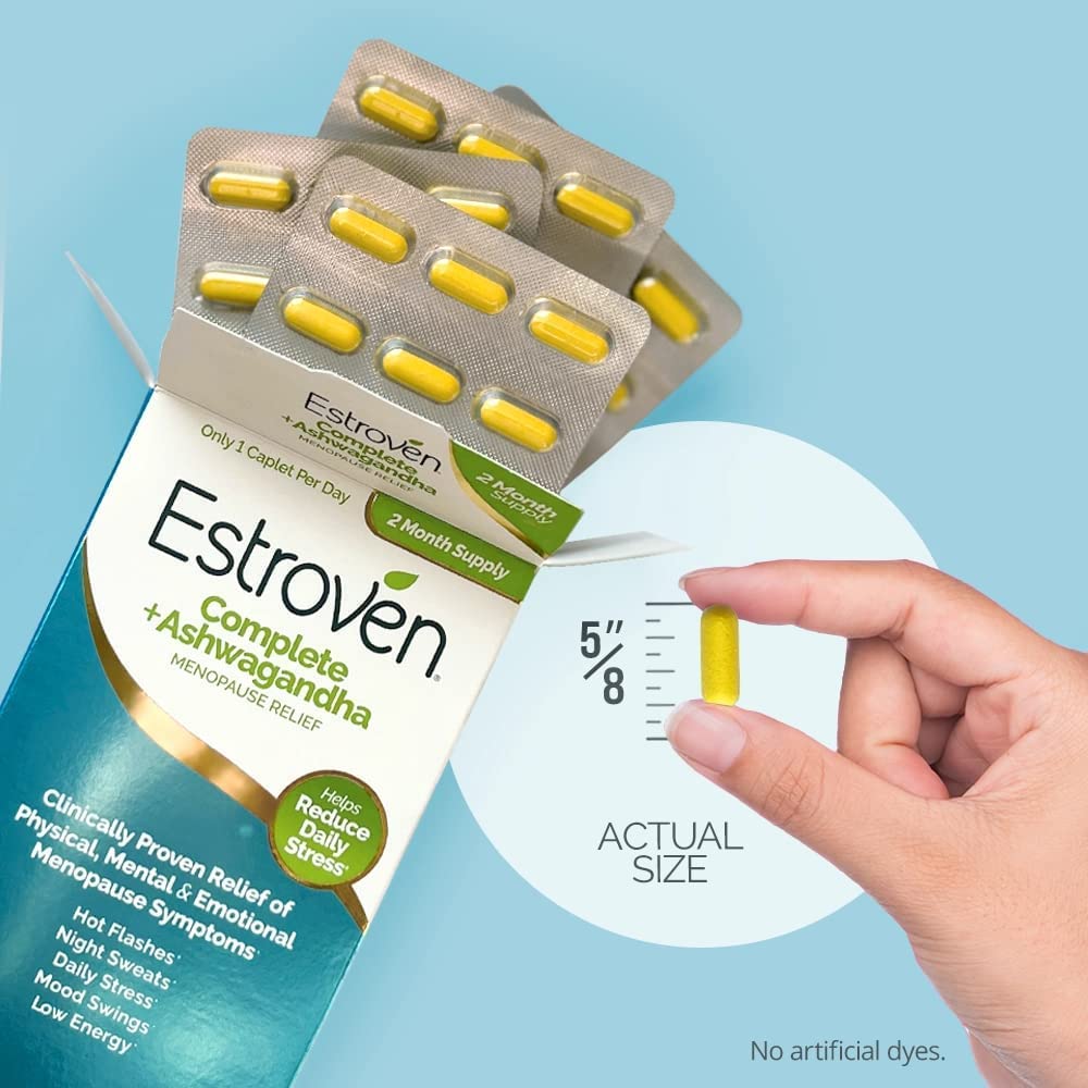 Estroven Complete + Ashwagandha Menopause Supplement - 60 Caplets - image 4