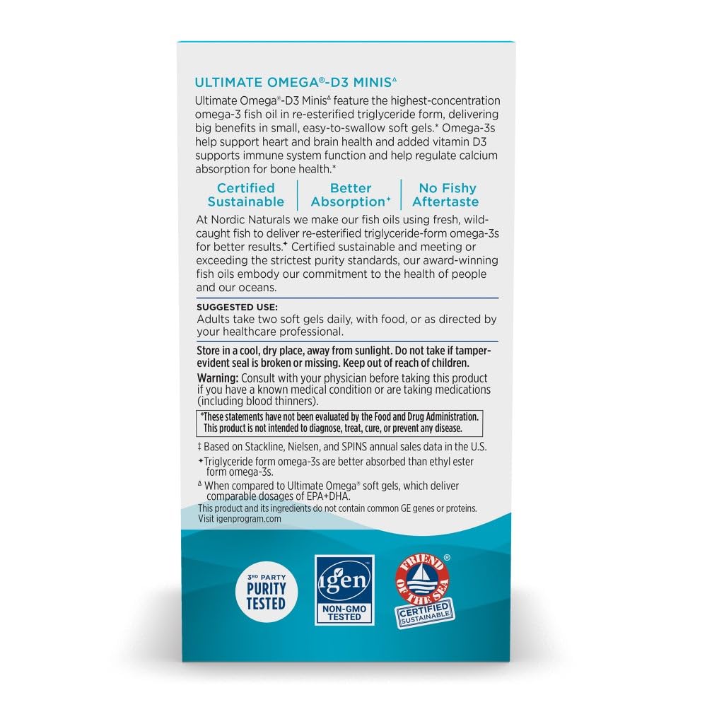Nordic Naturals Ultimate Omega 2X Mini D3 1120mg - 60 Softgels - image 6
