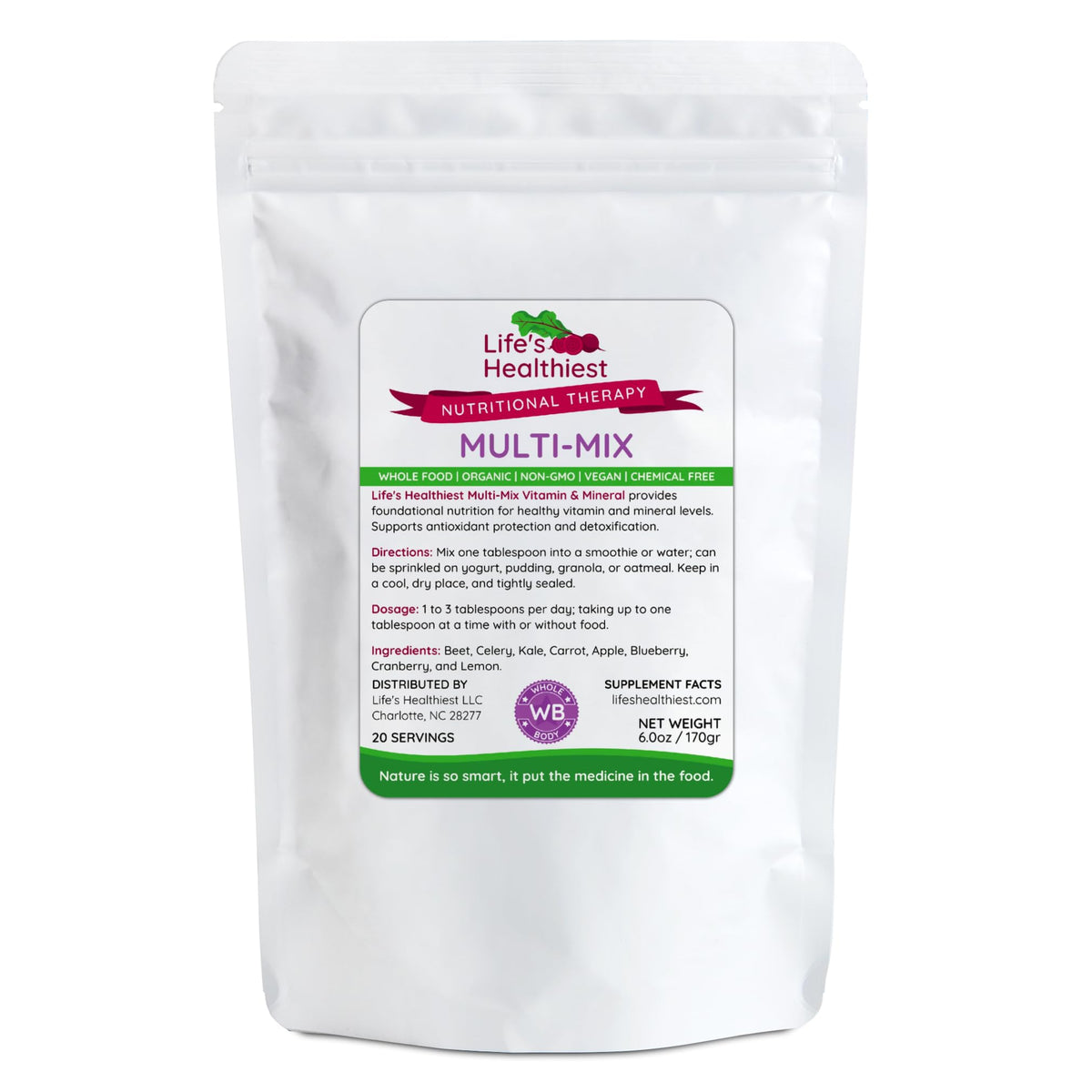 The Beet Lady Life's Healthiest Multi Mix Vitamin & Mineral Powder - 6 oz