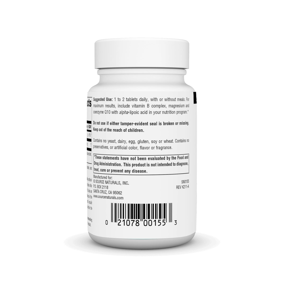 Source Naturals Alpha Lipoic Acid 100 mg - 120 Tablets - image 3