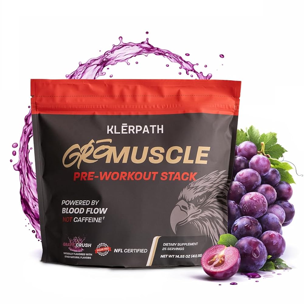 Klerpath GroMuscle Pre Workout Powder - 25 Stick Packs