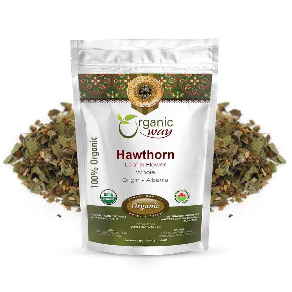 Organic Way Hawthorn Leaf and Flower Whole (Crataegus monogyna)