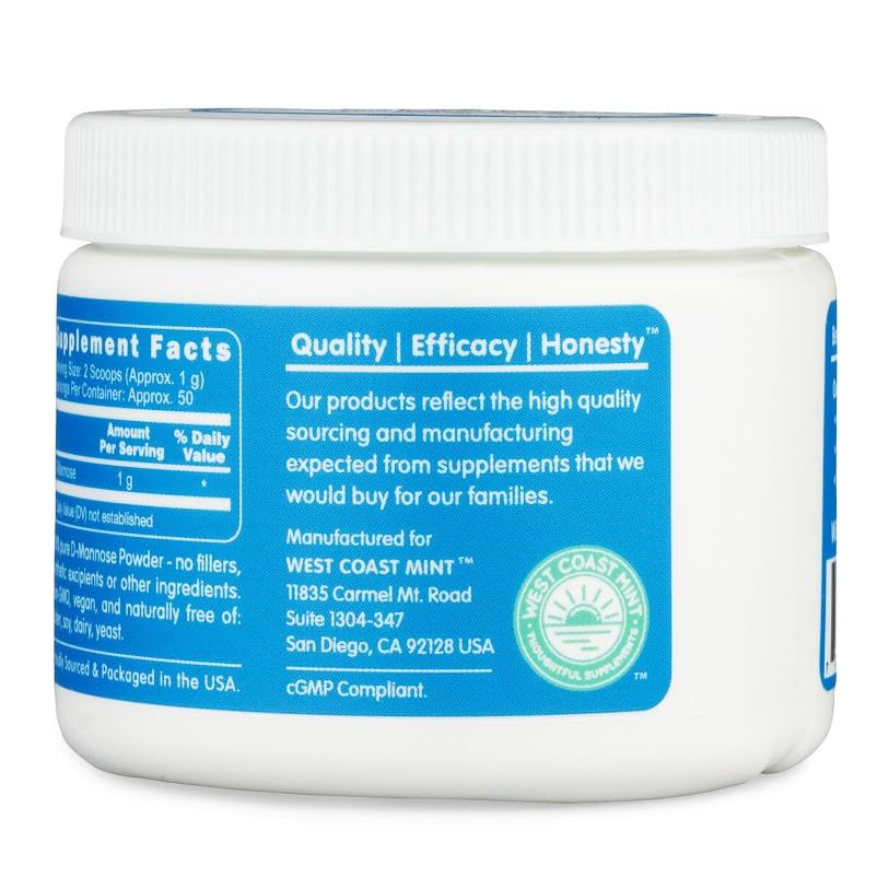 West Coast Mint D-Mannose Powder - 50 Grams - image 4